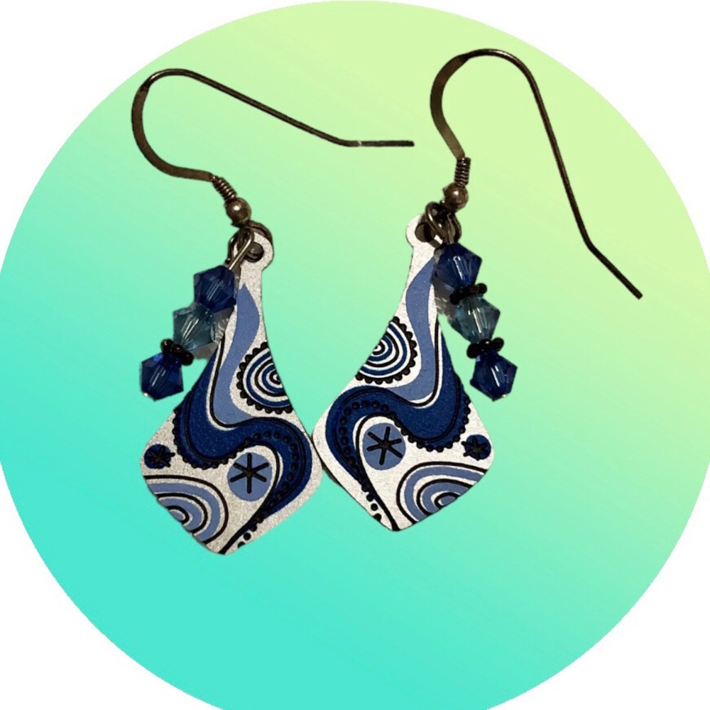 Adajio Retro Blue Swirl Earrings